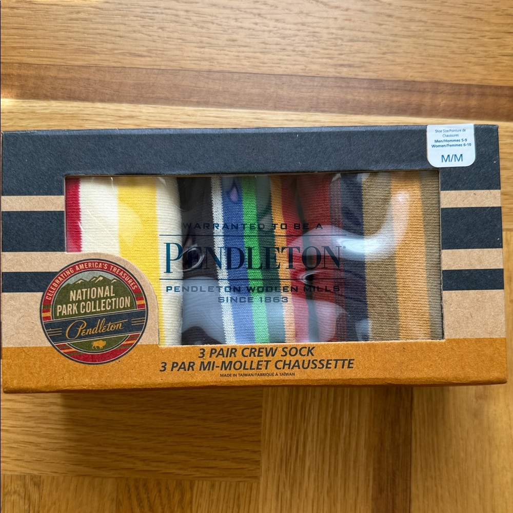 Pendleton National Park Stripes Crew Sock Gift Set 3 pair
